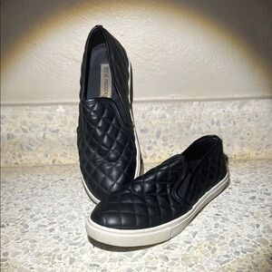 Steve Madden Black Quilted Slip-On Sneakers